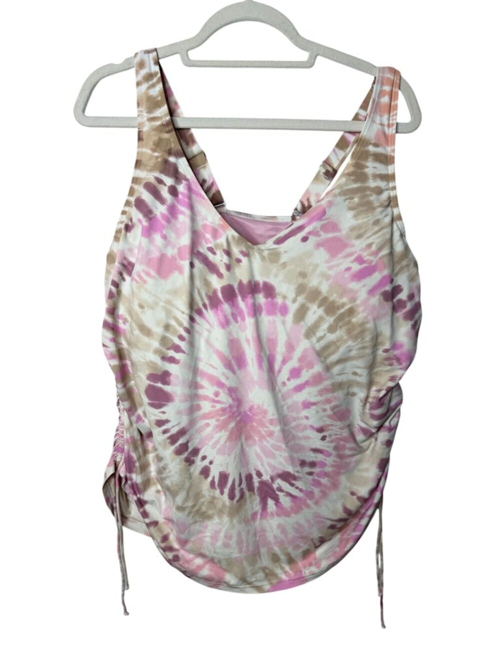 Lands' End Tankini Top 20W Plus Size Pink Tie Dye Swim